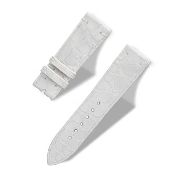 Premium Alligator Leather Band for Apple Watch - White Color - Picture 4 of 6